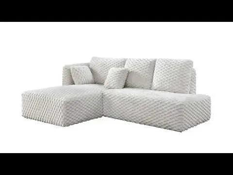 Manya - Sectional Sofa - Ivory Corduroy by Unique Piece Furniture