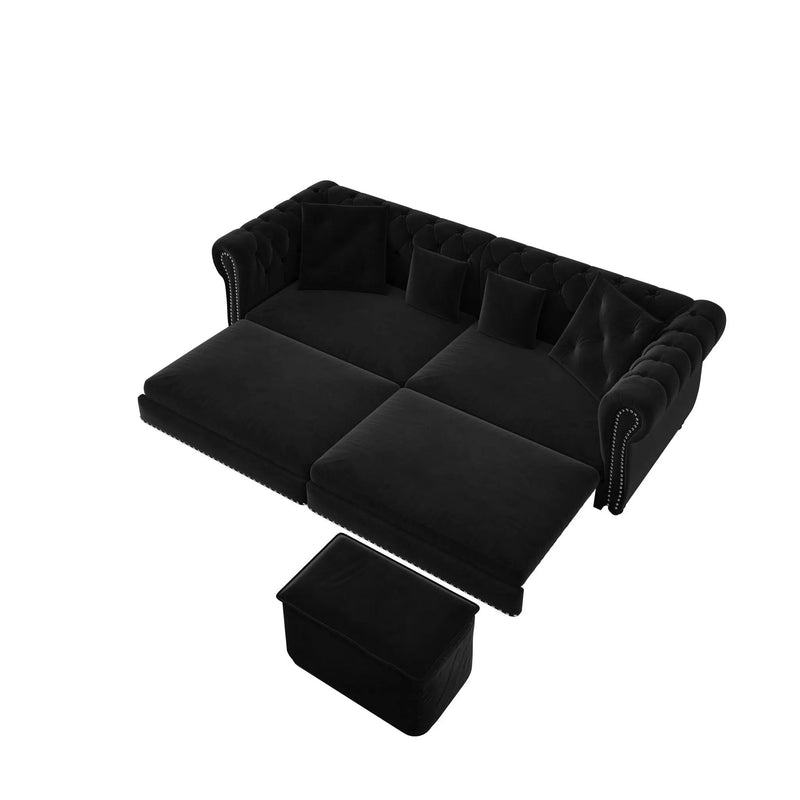 3 In 1 Convertible Sleeper Sofa Bed With Movable Ottoman by HouseOfZazla