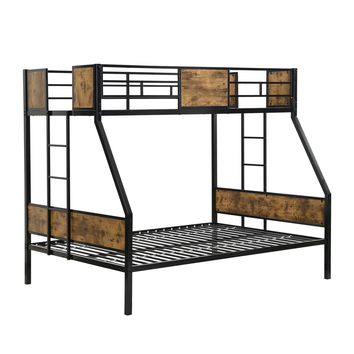 Modern Metal Bunk Bed With Side Ladders And Guardrail by HouseOfZazla