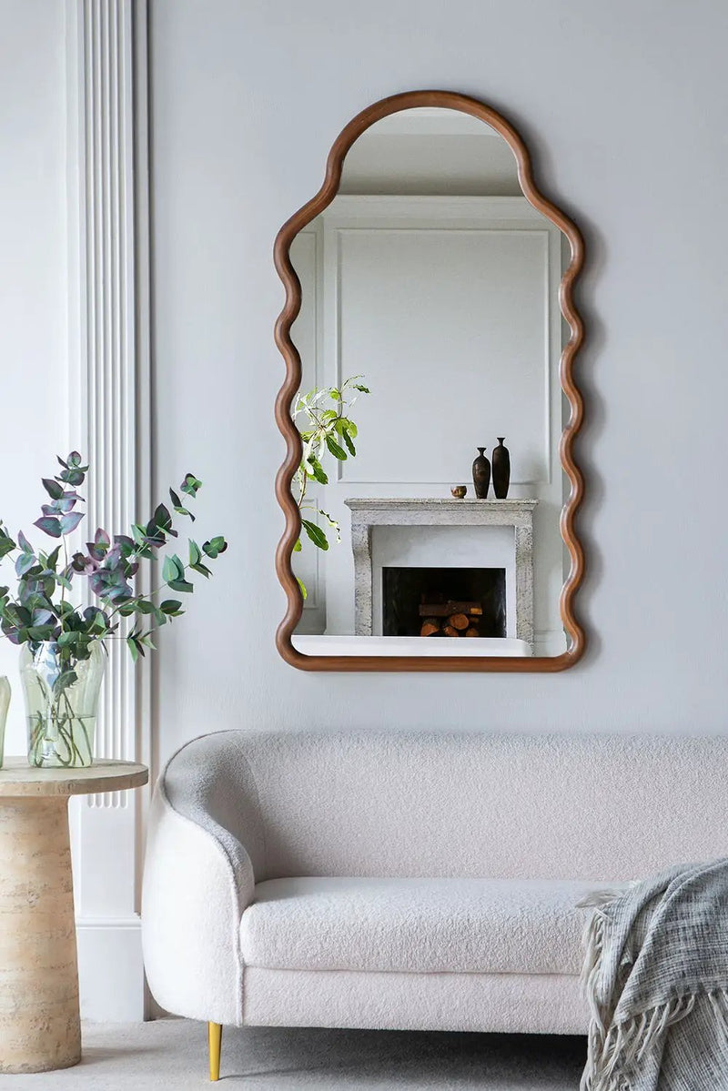 Wood Mirror With Unique Frame - Brown by HouseOfZazla