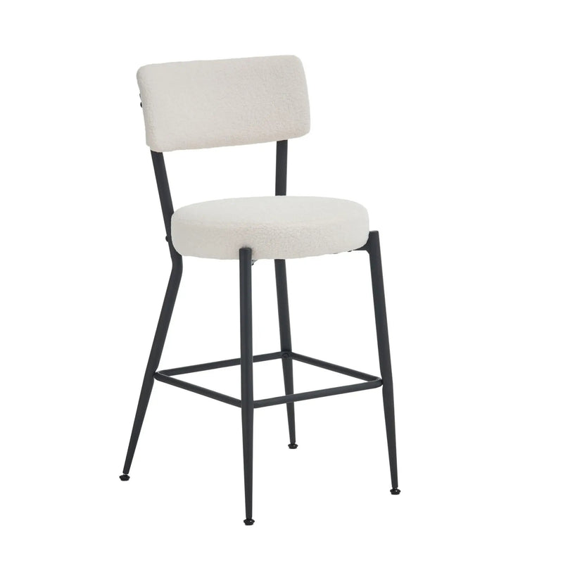 Modern Teddy Fabric Upholstered Bar Stools - Legs by HouseOfZazla