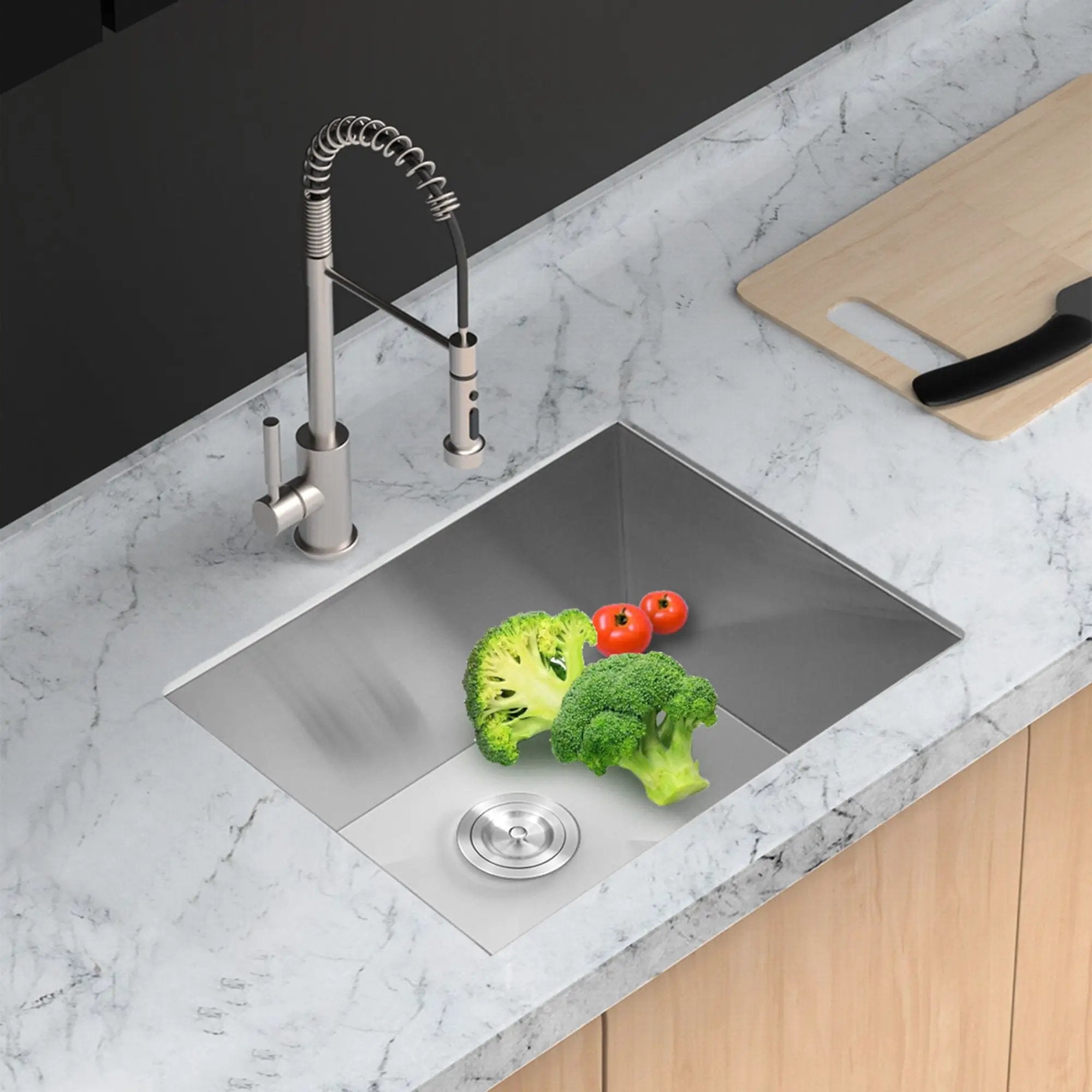 Premium Laundry Drop In Utility Sink 16 Gauge Stainless Steel, Topmount by HouseOfZazla