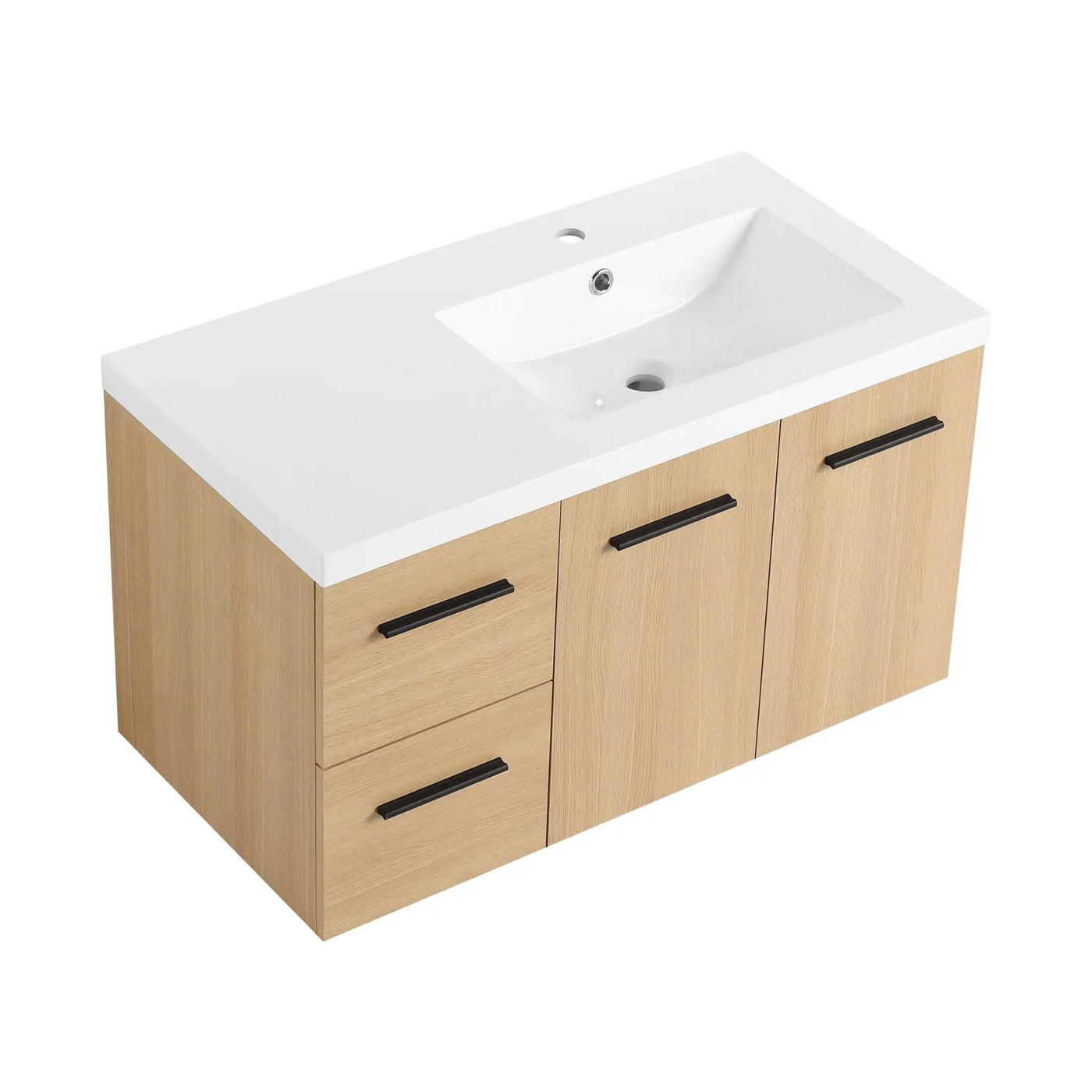 Wall Mounted Floating Bathroom Vanity With Sink, Door & Drawers Modular Cabinet by Unique Piece Furniture