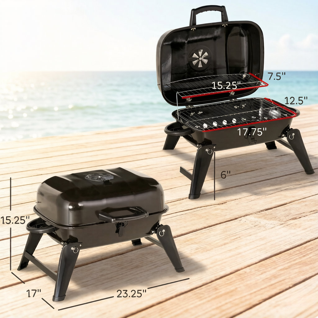 Small Portable Charcoal Grill by HouseOfZazla