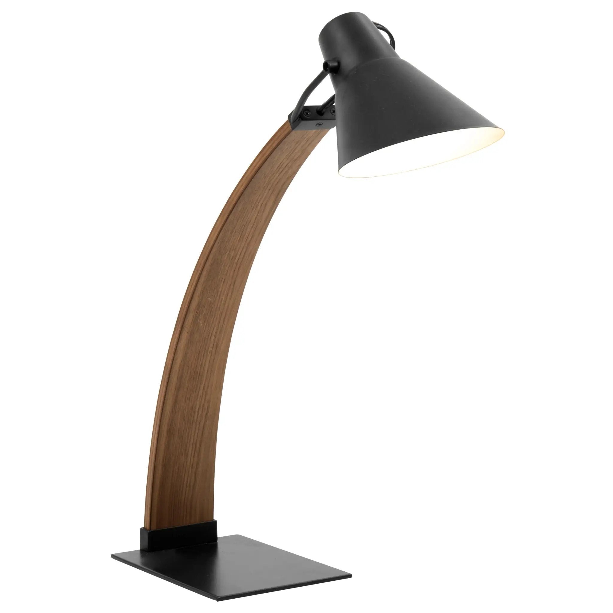 Noah Mid-Century Modern Table Lamp in Walnut and Black by HouseOfZazla
