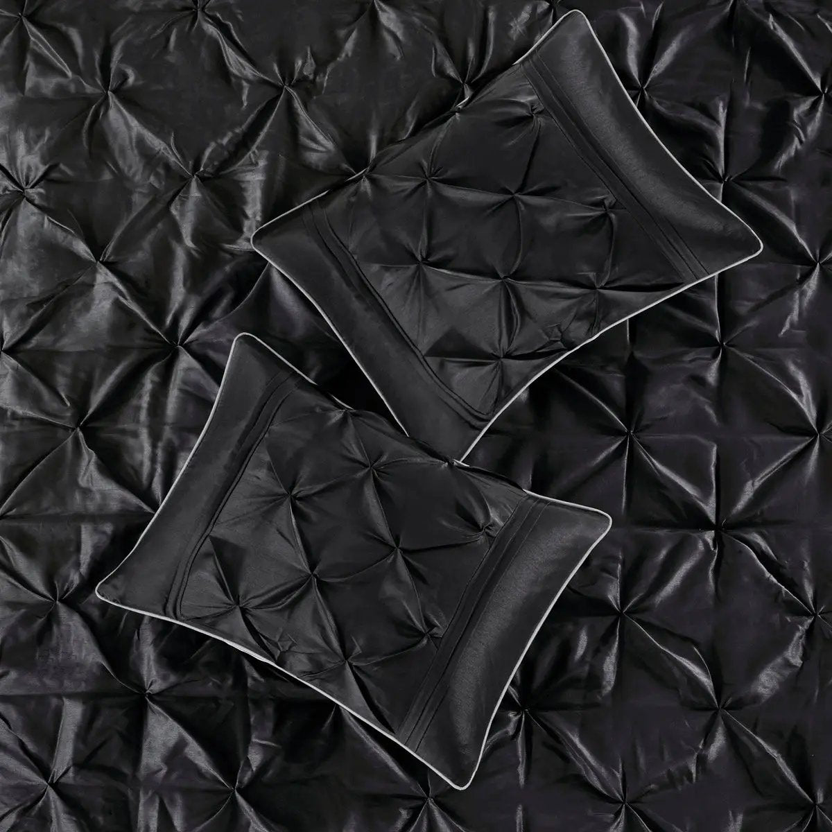 7 Piece Tufted Comforter Set Black King by HouseOfZazla