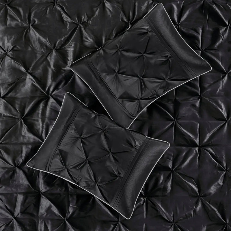 7 Piece Tufted Comforter Set Black King by HouseOfZazla