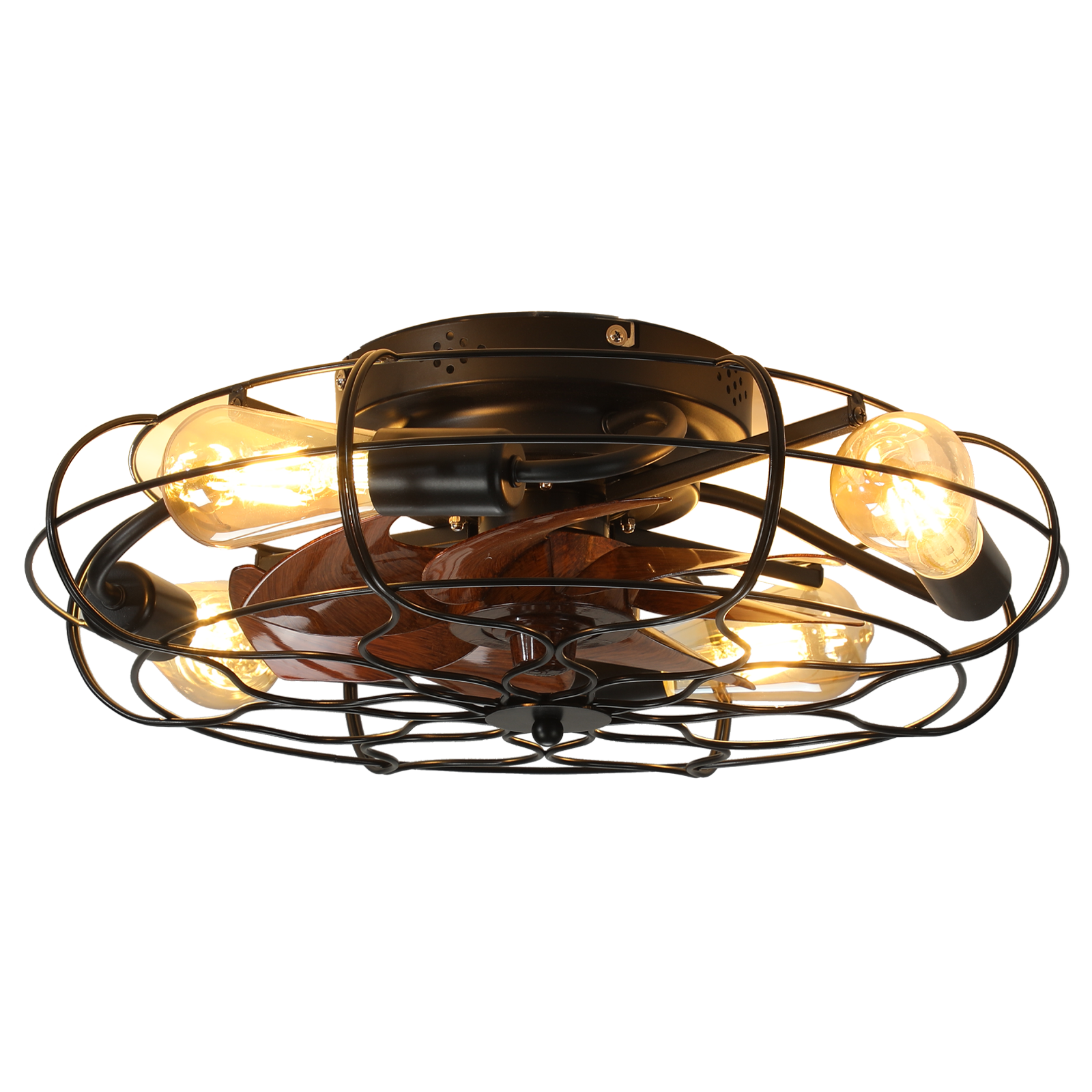 19.7" Industrial Caged Ceiling Fan with Light by HouseOfZazla