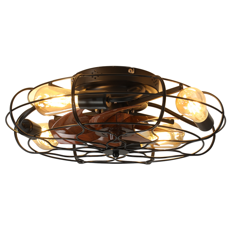 19.7" Industrial Caged Ceiling Fan with Light by HouseOfZazla