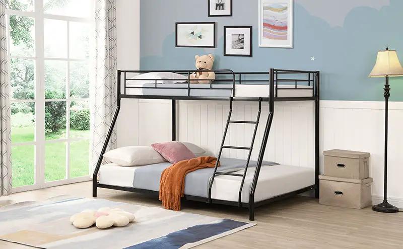 Twin Over Full Metal Bunk Bed - Black by HouseOfZazla