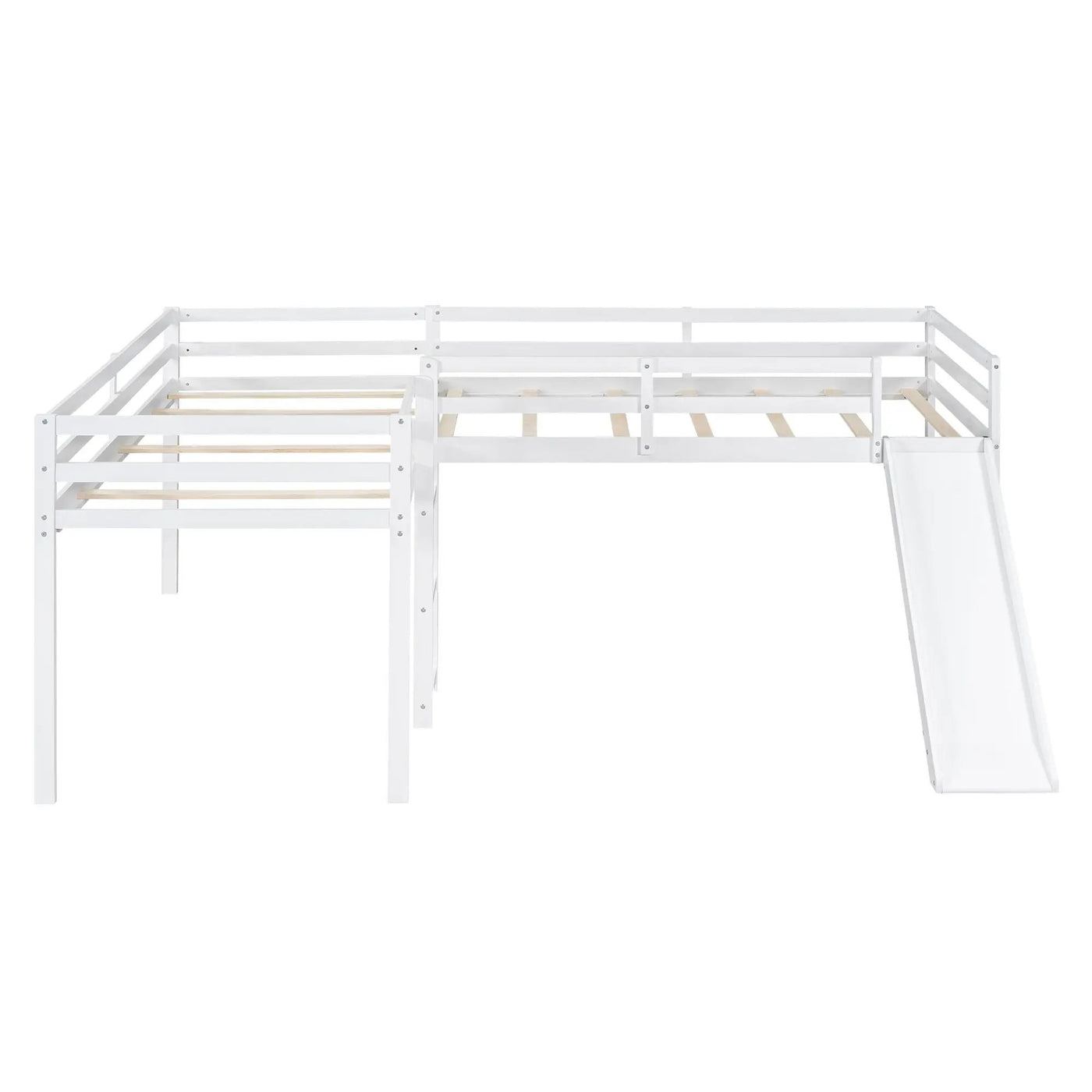 L Shaped Loft Bed With Ladder And Slide by HouseOfZazla