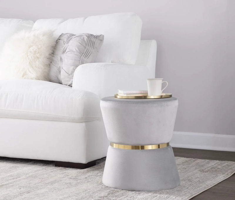 Gemma - Contemporary / Glam Ottoman - Silver / Gold by HouseOfZazla