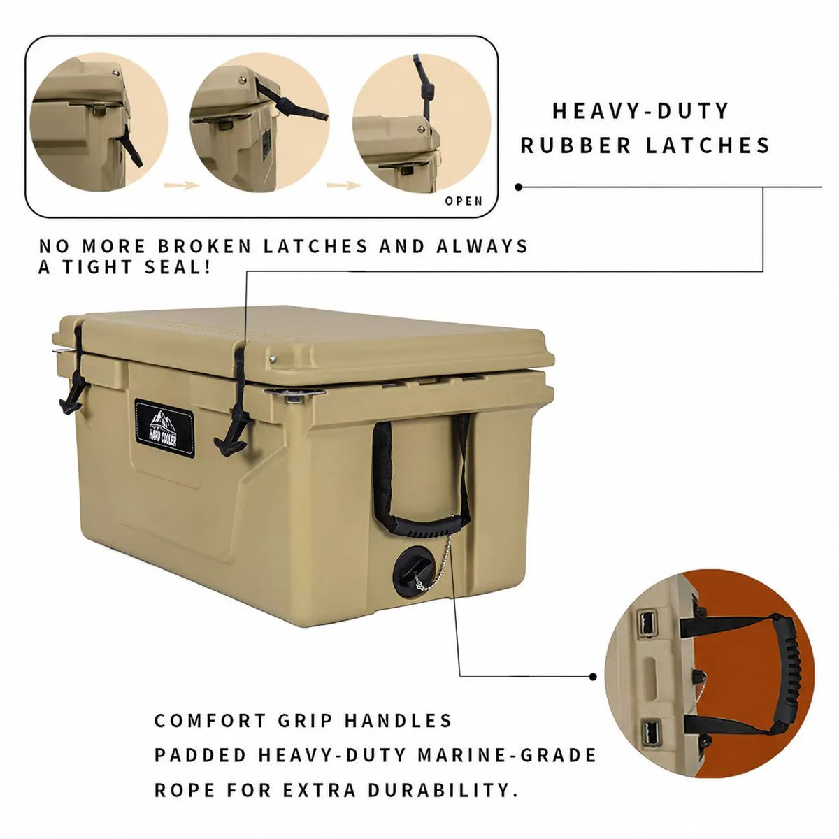 Khaki Color Ice Cooler Box 65QT by HouseOfZazla