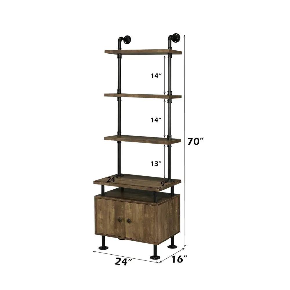 Ensata II - TV Stand Side Pier - Rustic Oak & Black by Unique Piece Furniture