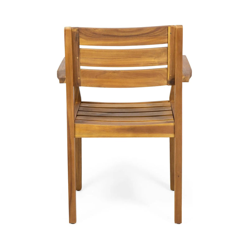 Stamford Dining Chairs Set of 2, Acacia Wood Patio Armchair by HouseOfZazla