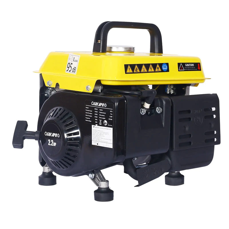 Portable Outdoor Generator Low Noise Gas Powered For Home Use - Yellow by HouseOfZazla