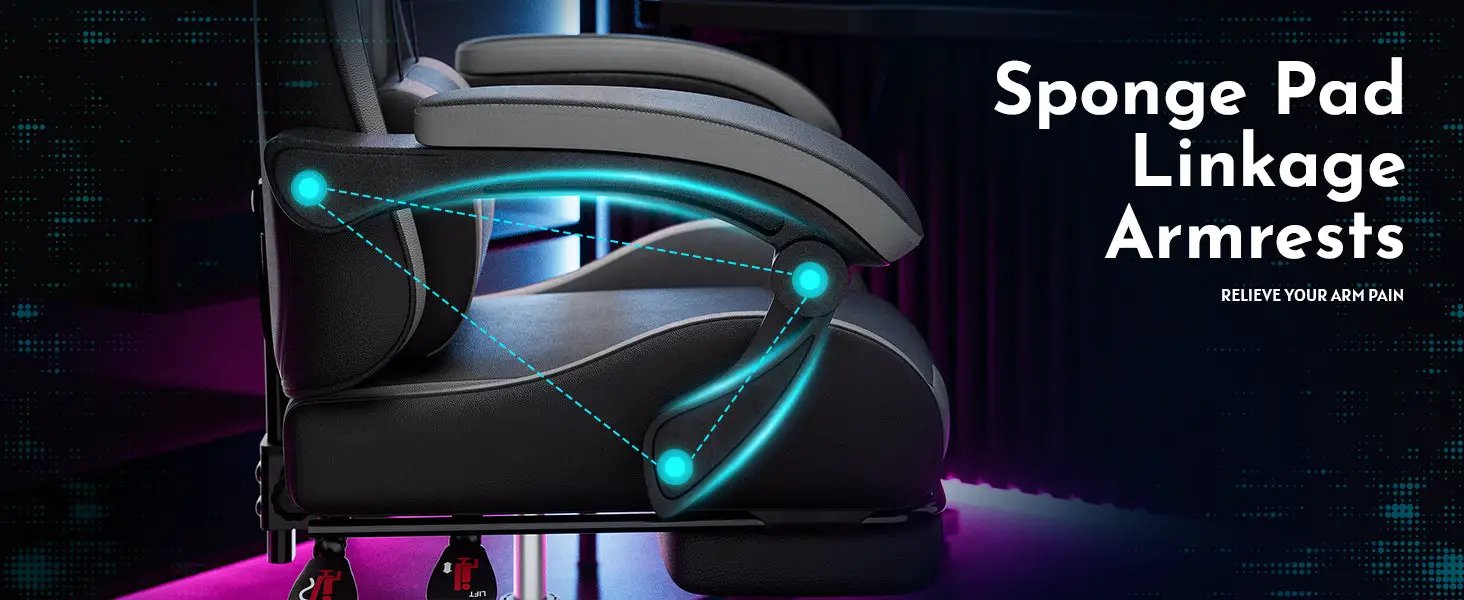 Ergonomic Gaming Chair with Footrest and Lumbar Support by HouseOfZazla