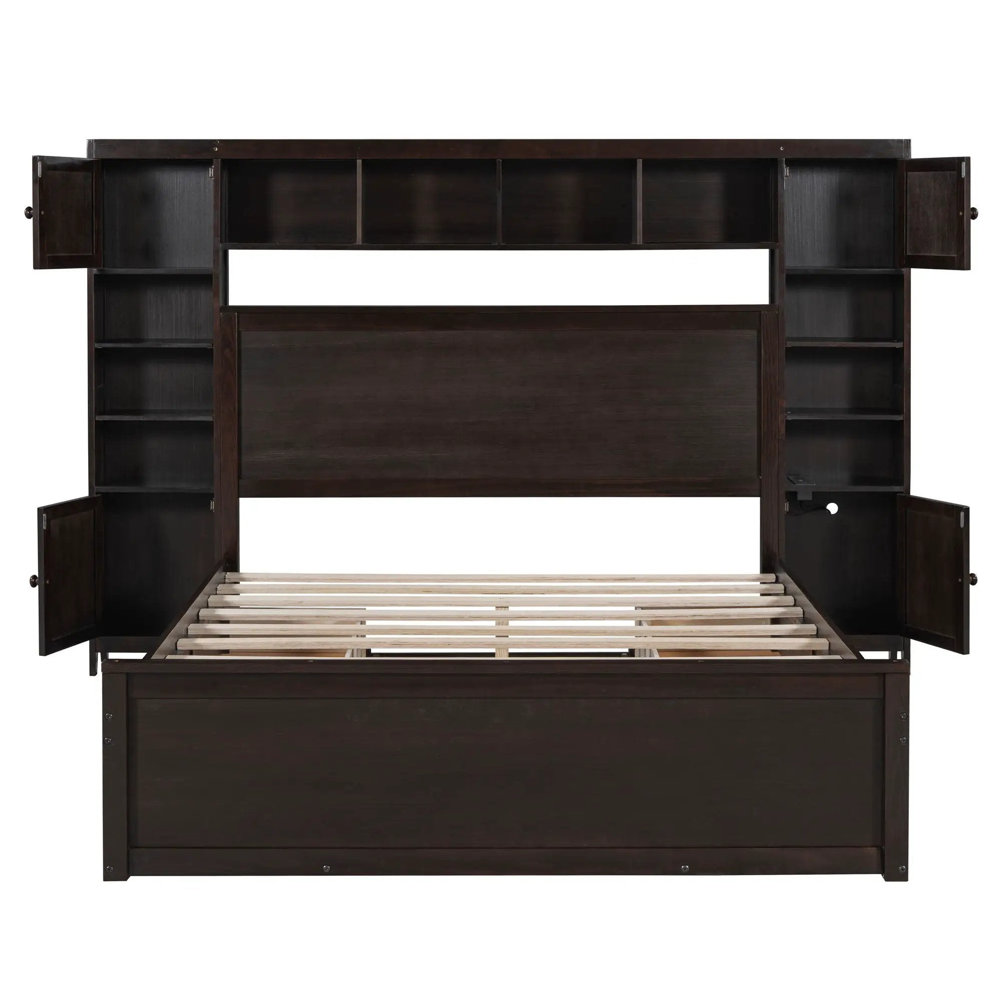 Bed With All In One Cabinet, Shelf And Sockets by Unique Piece Furniture