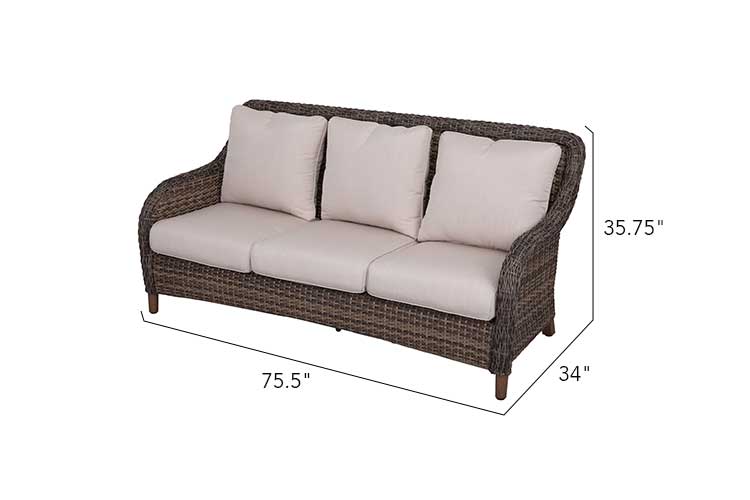 Mitchell 4-Piece Wicker Sofa Set with Swivel Rocking Chairs by Outdoor-USA®