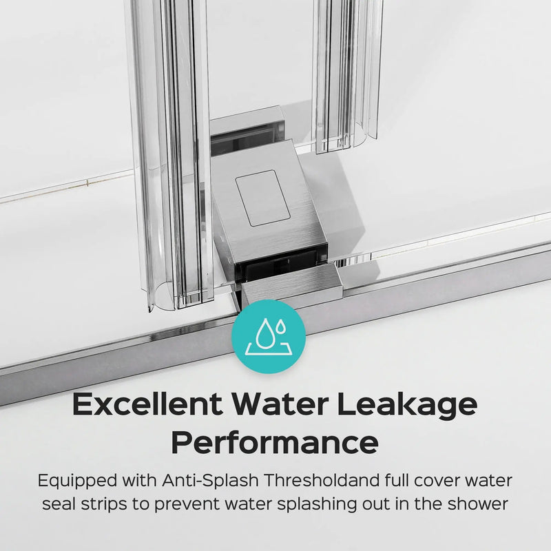 Frameless Double Sliding Soft-Close Shower Door, 3 / 8" (10Mm) Thick SGCC Tempered Glass Door, Matte by HouseOfZazla