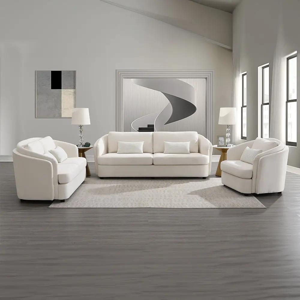 Mariko - Loveseat With 2 Pillows - Beige Linen by Unique Piece Furniture