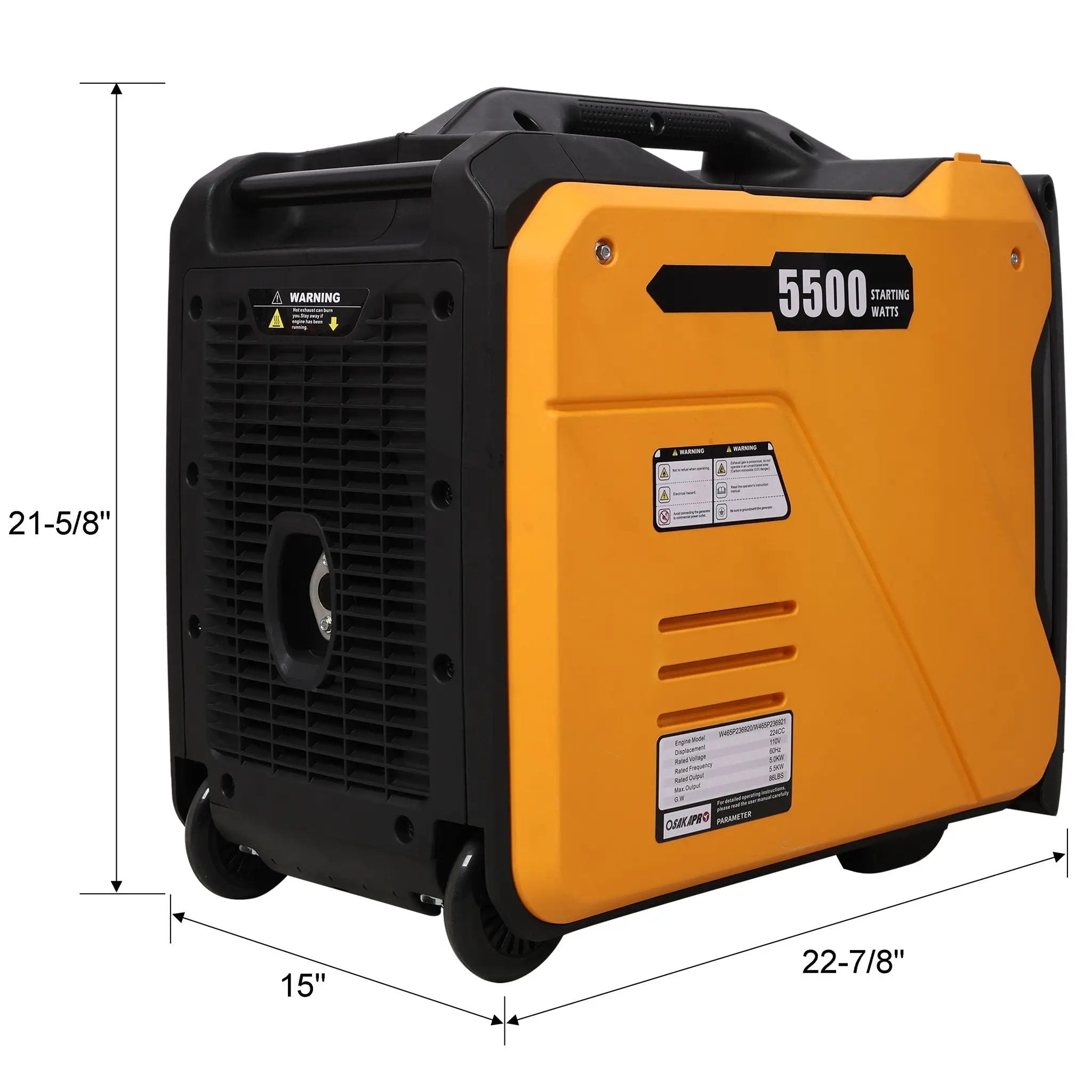 Super Quiet Inverter Generator 5.5Kw Portable Electric & Remote Start Aluminum, 224Cc 4 Stroke by HouseOfZazla