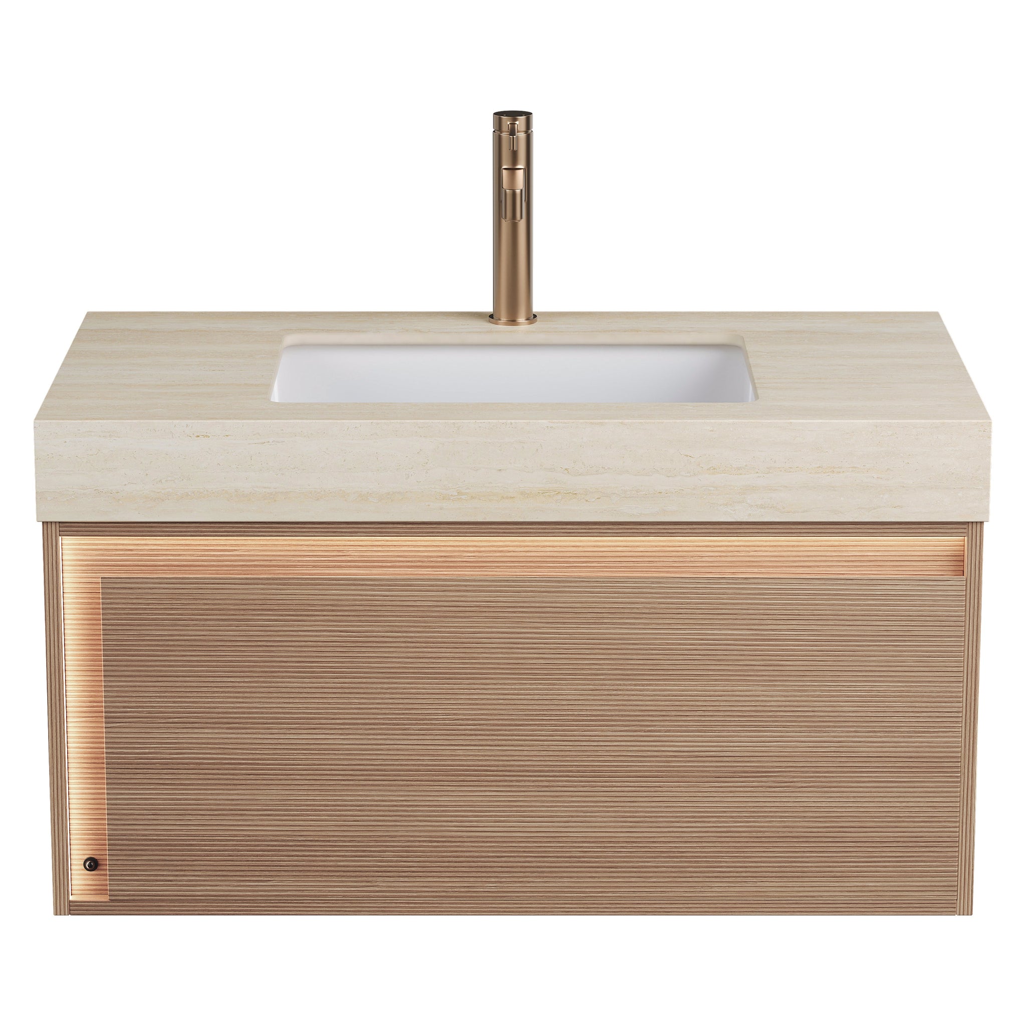 NYAH 36'' Bathroom Vanity & Sink - Floating Ultra-Slim Grille Design by HouseOfZazla