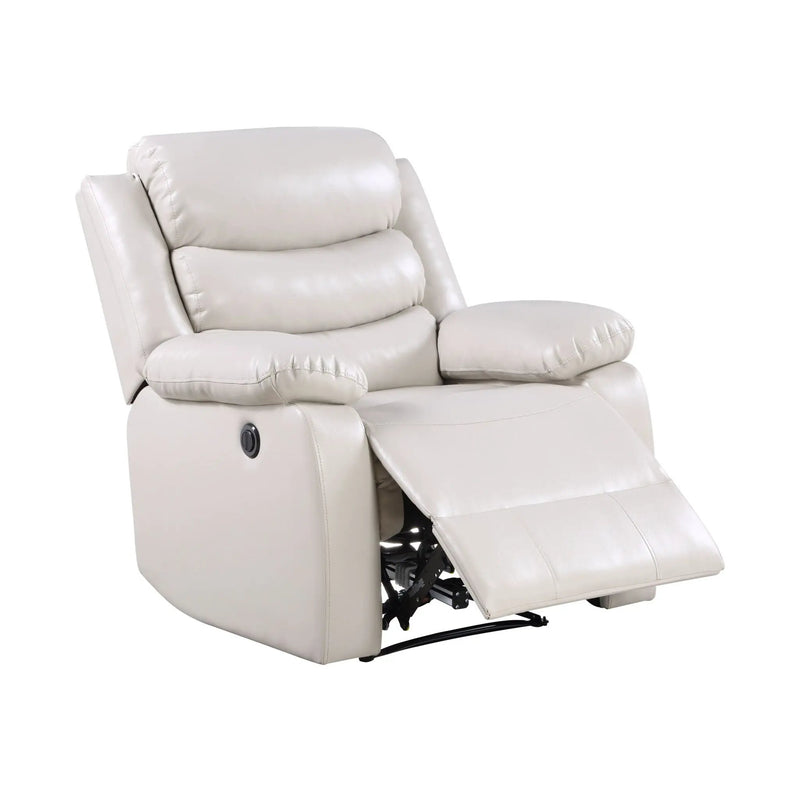 Eilbra - Synthetic Leather Power Motion Recliner - Beige by HouseOfZazla