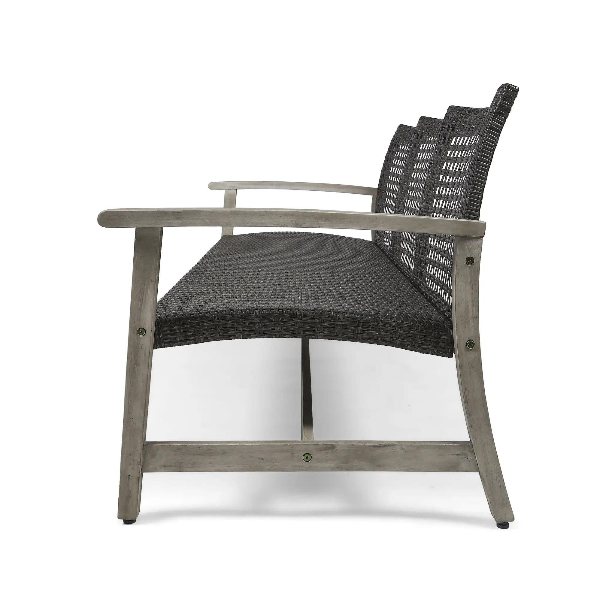 Outdoor Acacia Wood Wicker 3 Seater Sofa by HouseOfZazla