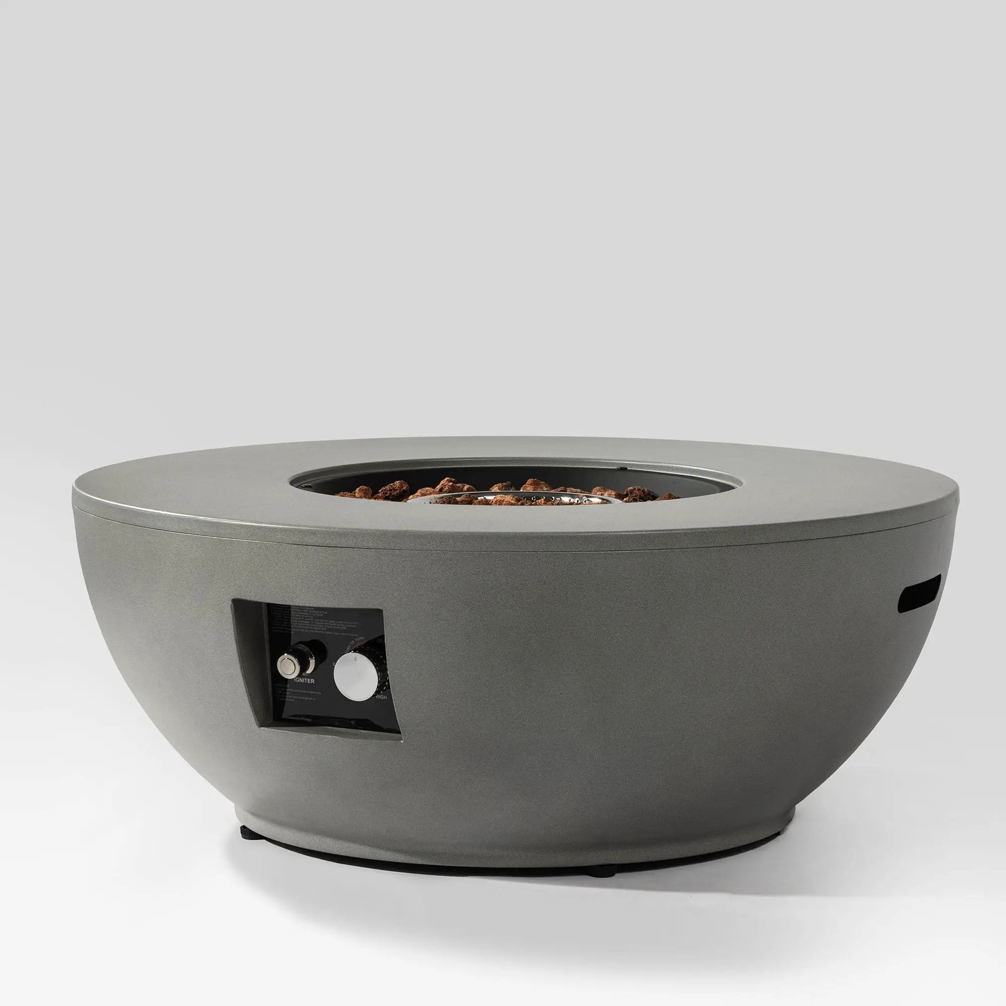 36'' Propane Gas Fire Pit Table - Grey Steel by HouseOfZazla