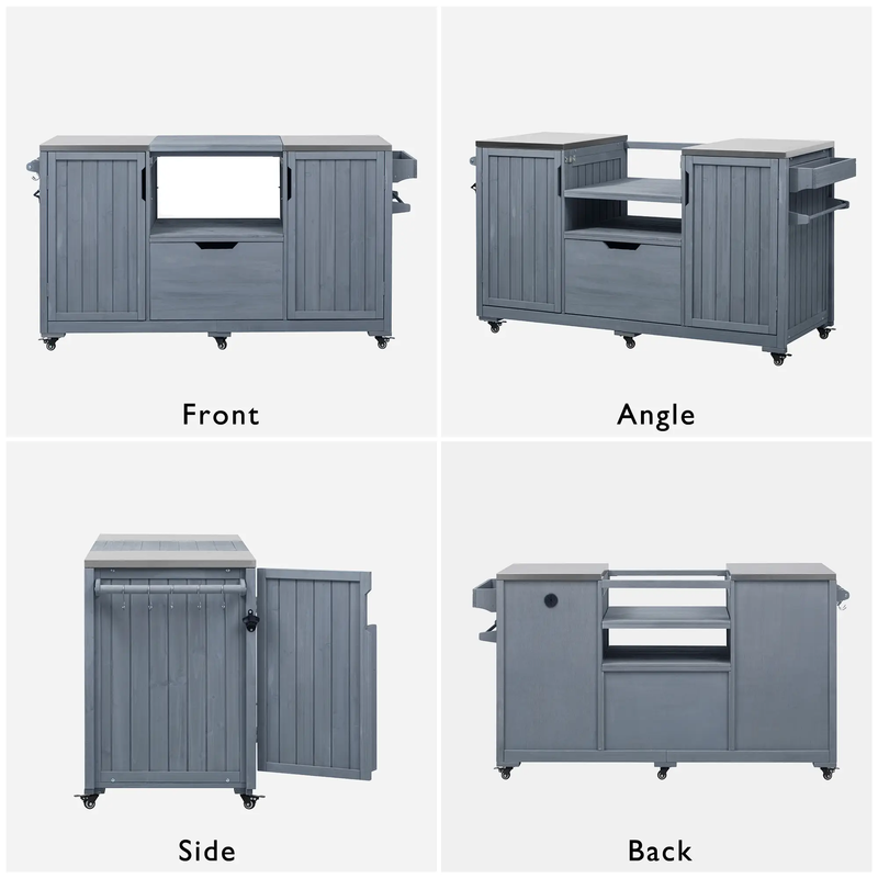 K&K 66.5" Outdoor Kitchen Island for Big Green Egg Grills by HouseOfZazla