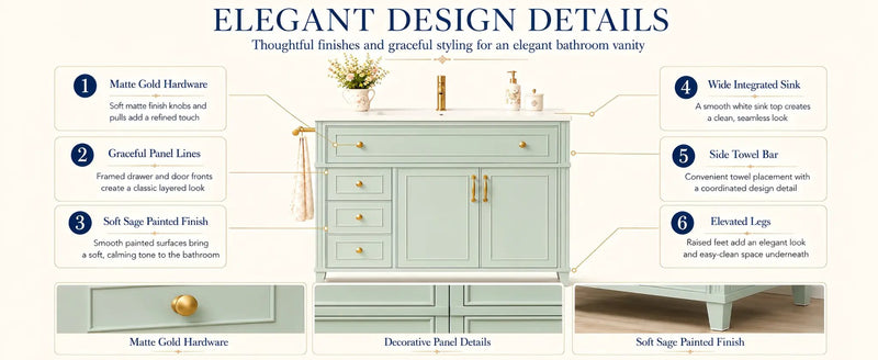 36 Inch Elegant Modern Bathroom Vanity with Sink by HouseOfZazla