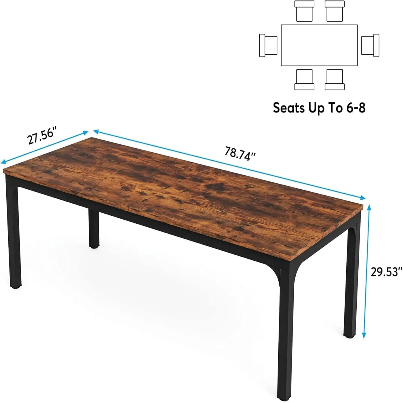 Rectangle Dining Table For 6 - 8 People by HouseOfZazla