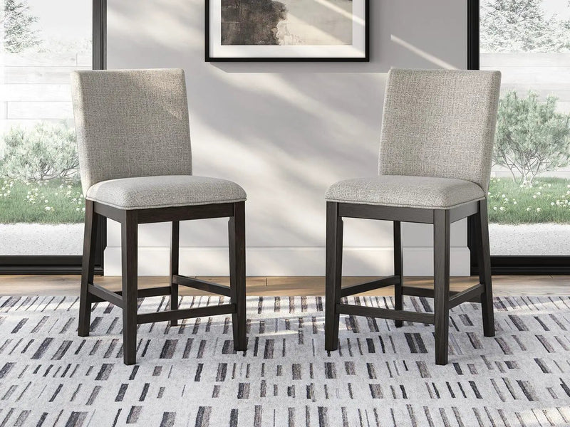 Neymorton - Upholstered Barstool (Set of 2) - Dark Grayish Brown by Unique Piece Furniture