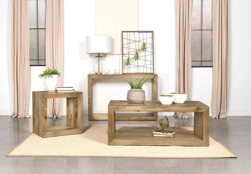Benton Rectangular Solid Wood Coffee Table Natural by Unique Piece Furniture