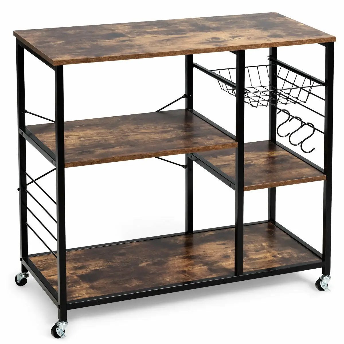 Rolling Industrial Kitchen Baker’s Storage Shelf by DirectDeals