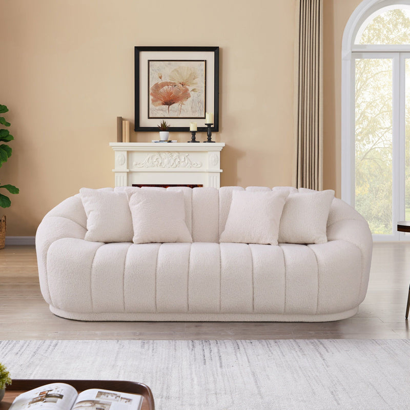Maximilian - Modern Japandi Style Tight Back Boucle Couches by HouseOfZazla
