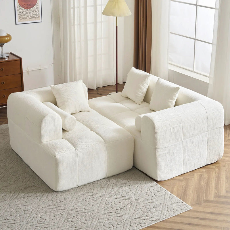 Sectional Free Combined Sofa With 2 Side Pockets by HouseOfZazla