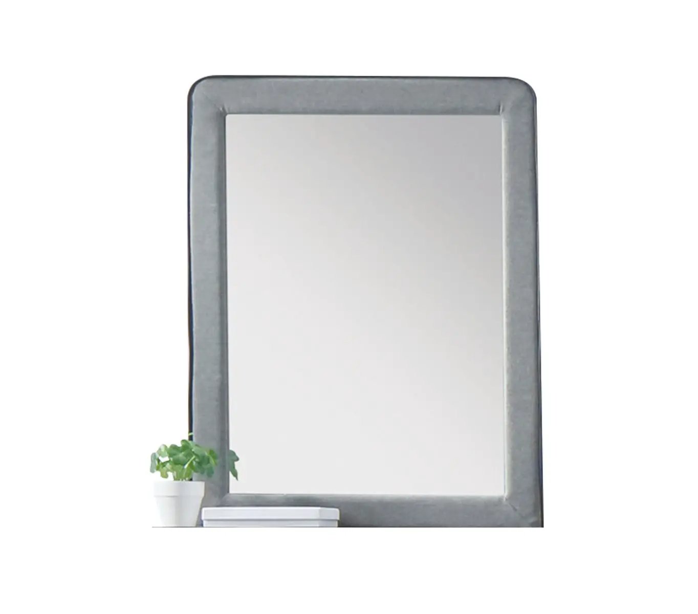 Valda - Mirror - Light Gray Fabric by Unique Piece Furniture