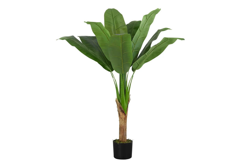 43" Tall, Artificial Plant, Banana Tree, Indoor, Faux, Fake, Floor, Greenery, Potted, Real Touch, Decorative - Green / Black by Unique Piece Furniture