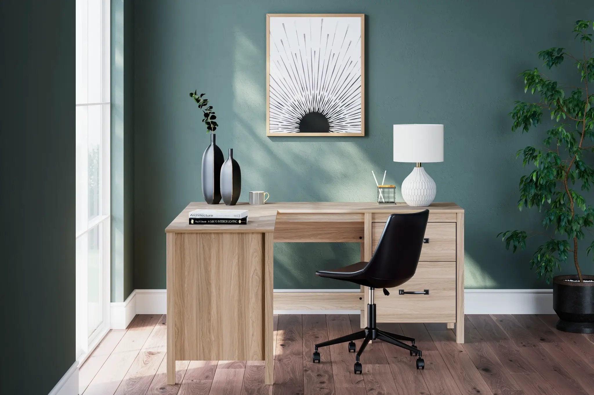 Battelle - 60" Home Office Desk With Return - Tan by Unique Piece Furniture