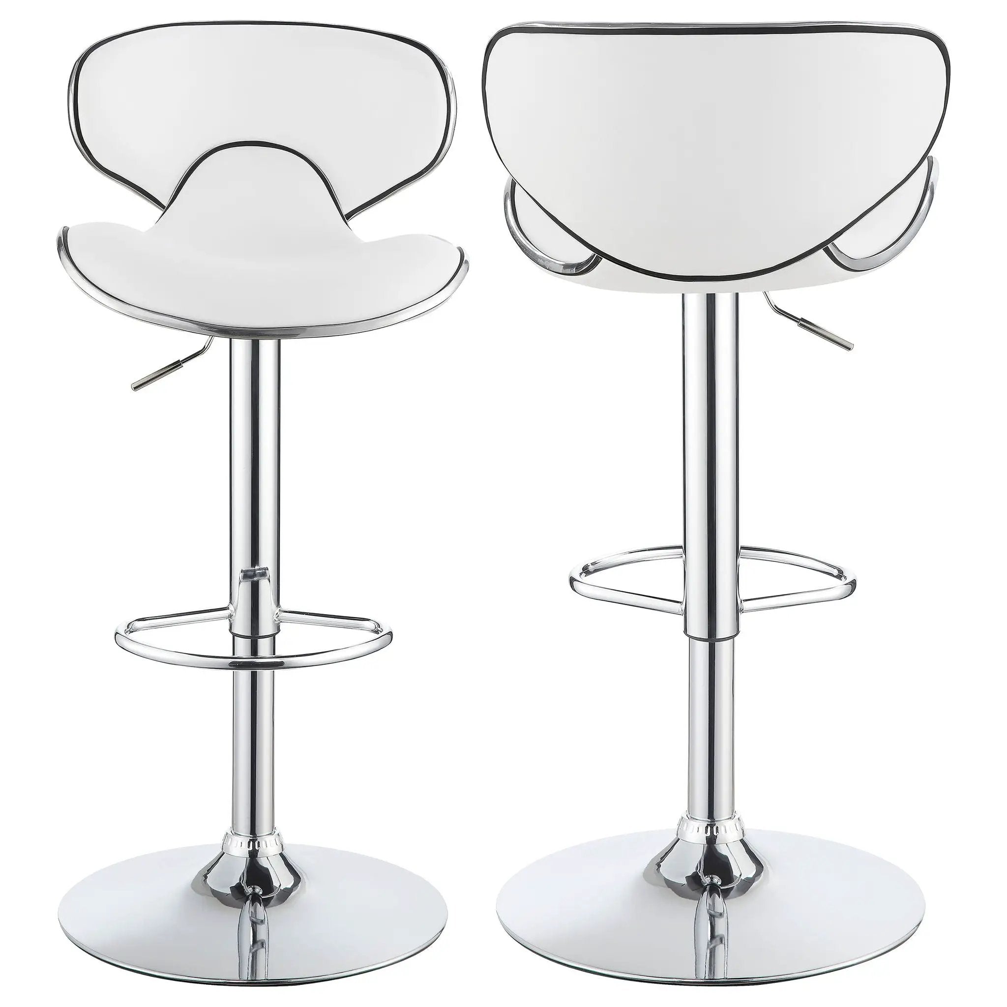 Edenton - Upholstered Adjustable Bar Stool (Set of 2) - White by HouseOfZazla