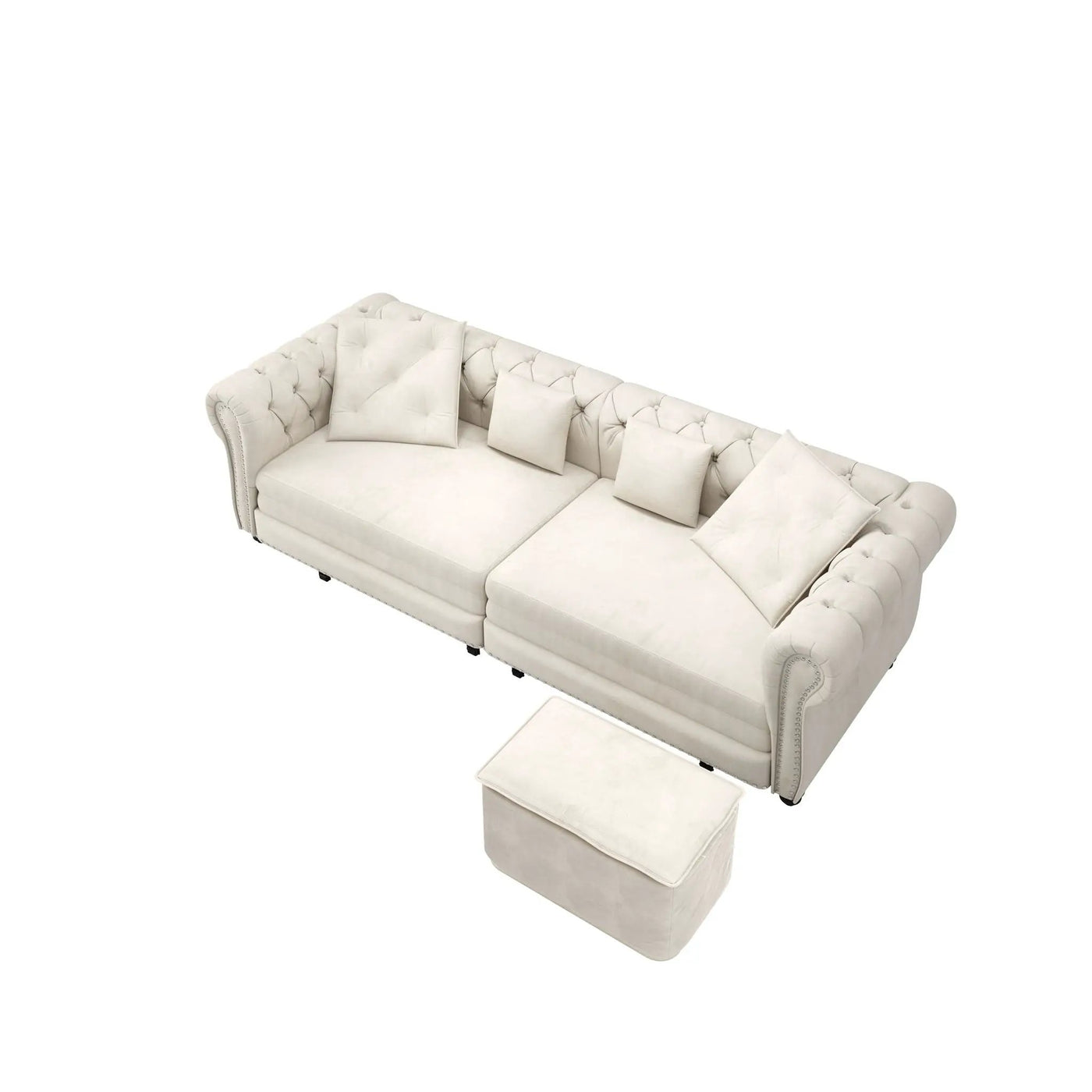 3 In 1 Convertible Sleeper Sofa Bed With Movable Ottoman by HouseOfZazla