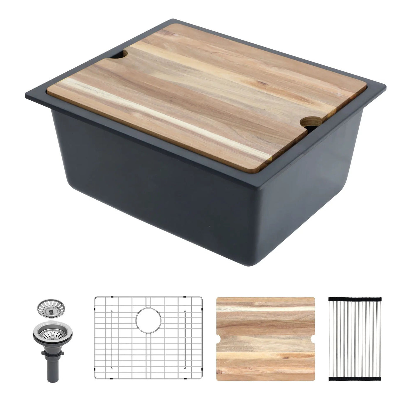 Quartz Composite Kitchen Sink With Workstation, Undermount by HouseOfZazla
