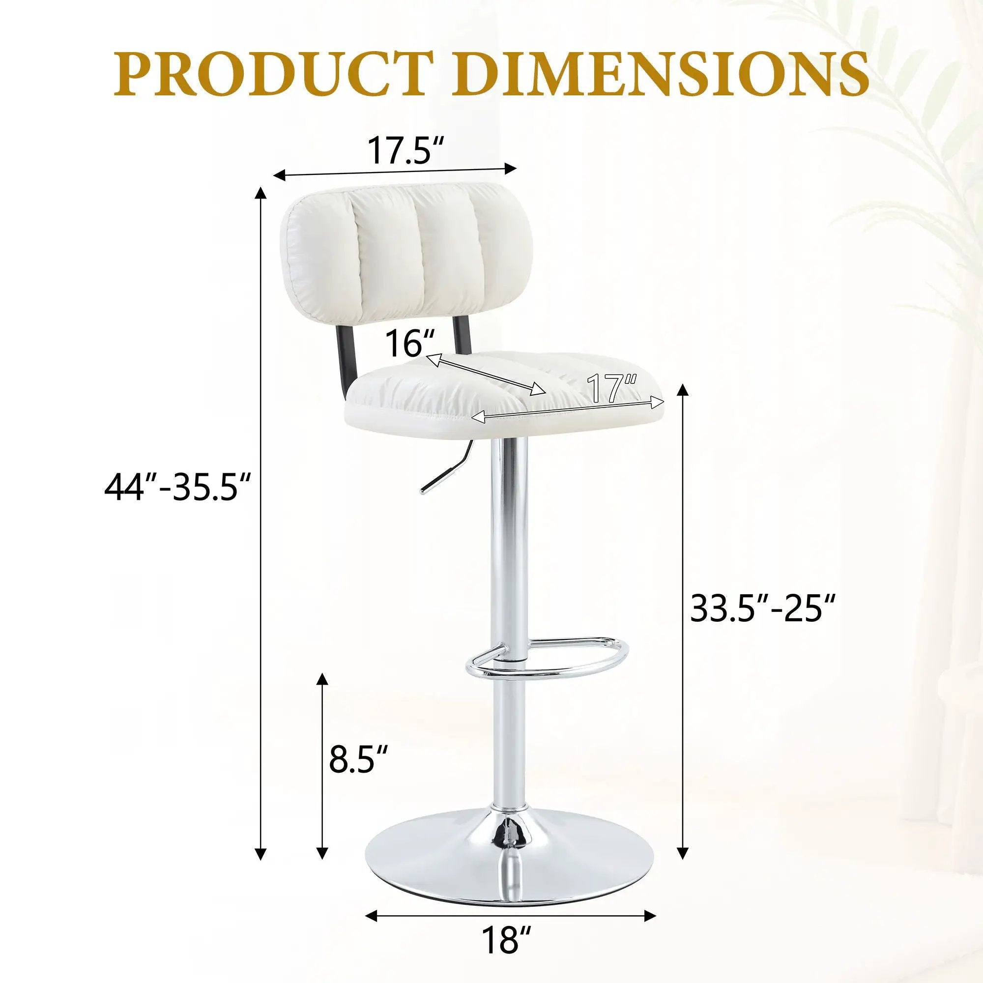 Adjustable Height Bar Stools With Footrest For Kitchen Island (Set of 2) by Unique Piece Furniture