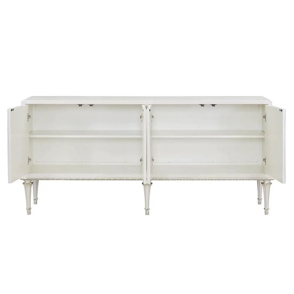 Ansaldo - Console Cabinet - Pearl White & Silver Shimmer by Unique Piece Furniture