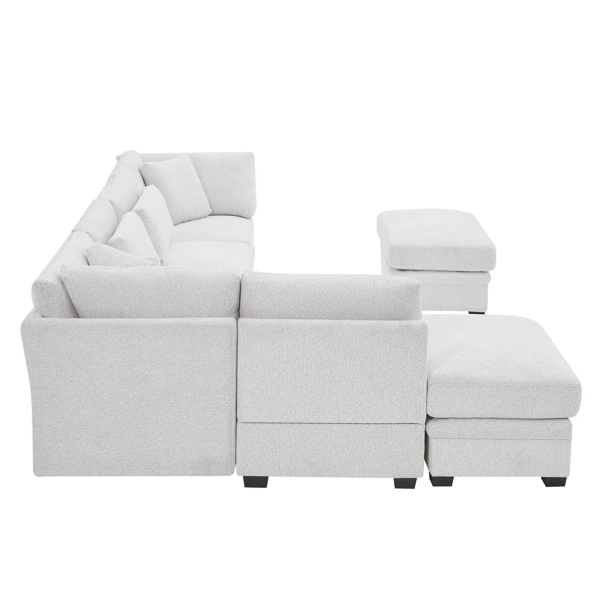 7-Piece Reversible Modular Corner Sectional Sofa - Beige by HouseOfZazla