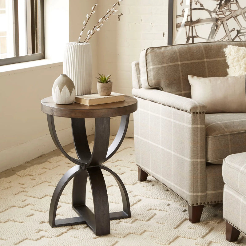 Bowden - Round Accent Table - Rustic Honey by Unique Piece Furniture