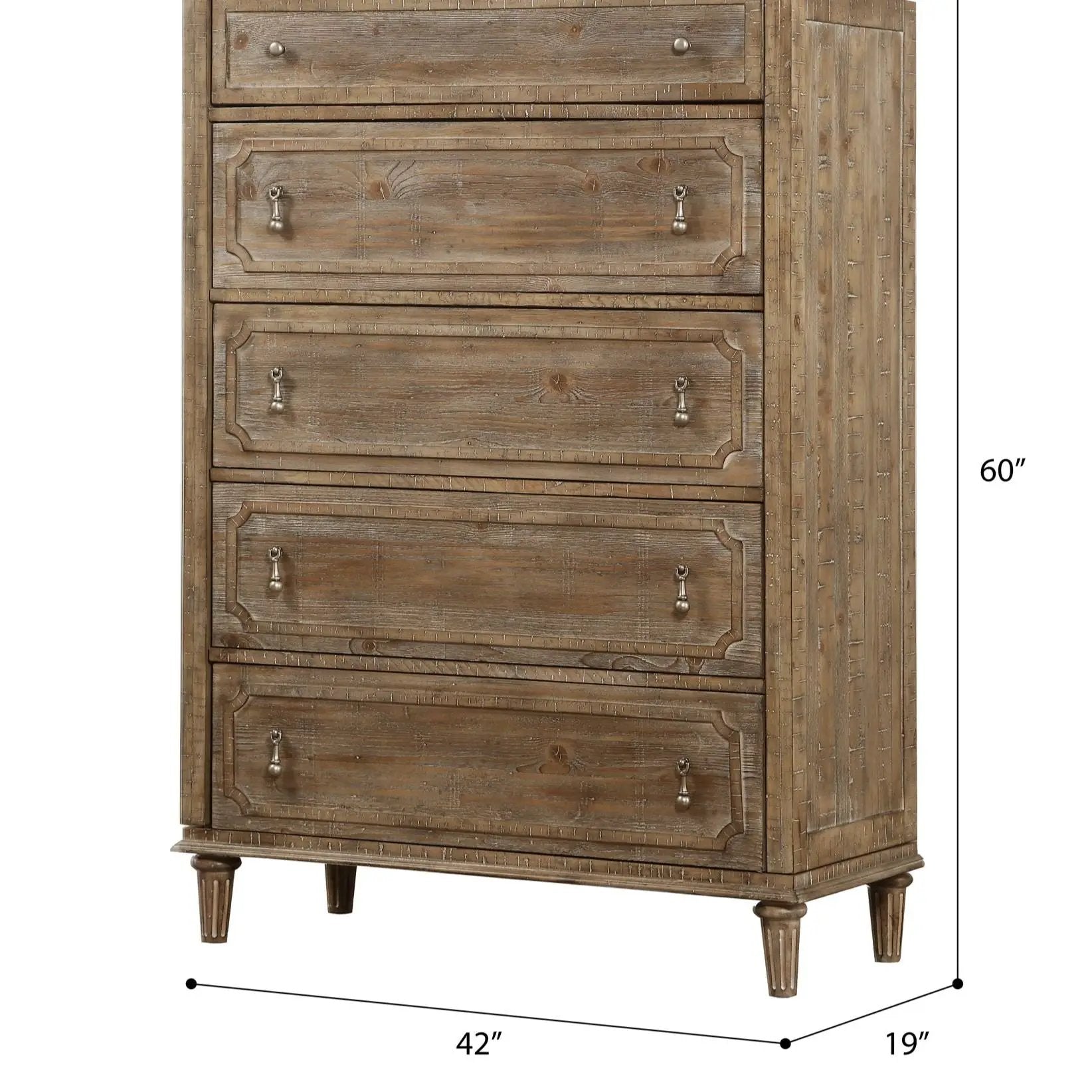 5 Drawer Chest With Construction - Taupe by HouseOfZazla