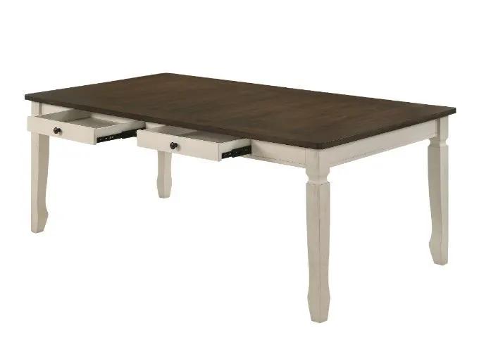 Fedele - Dining Table - Weathered Oak & Cream by Unique Piece Furniture